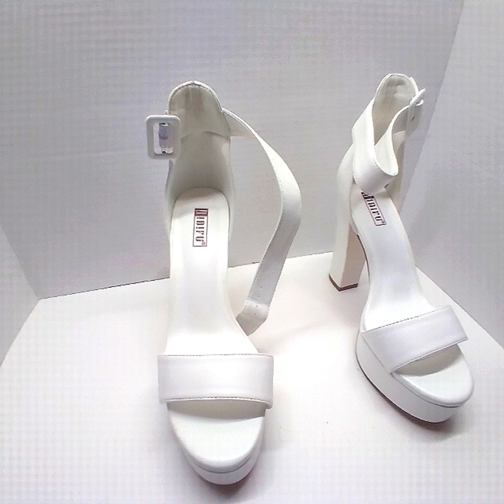  White 5 inch Platform Heels for Women  (New Never Worn)